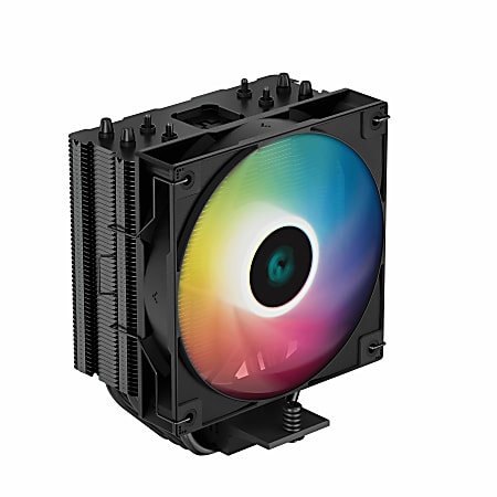 DeepCool 120mm 220W Single Tower CPU Cooler, 5-15/16”H x 3-5/8”W x 4-15/16”D, Black, AG400BKARGB