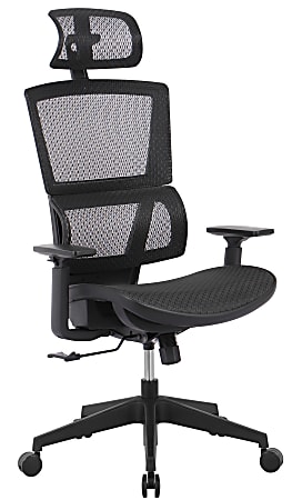 Realspace® Radano Mesh High-Back Executive Office Chair, Black,