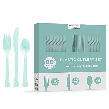 Amscan 8016 Solid Heavyweight Plastic Cutlery Assortments,