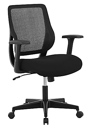 Realspace&reg; Sensi Mesh/Fabric Low-Back Task Office Chair, Black, BIFMA Compliant