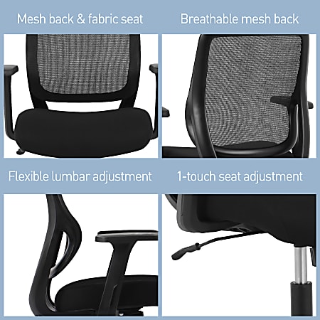 Essentials black mesh and shop fabric task chair