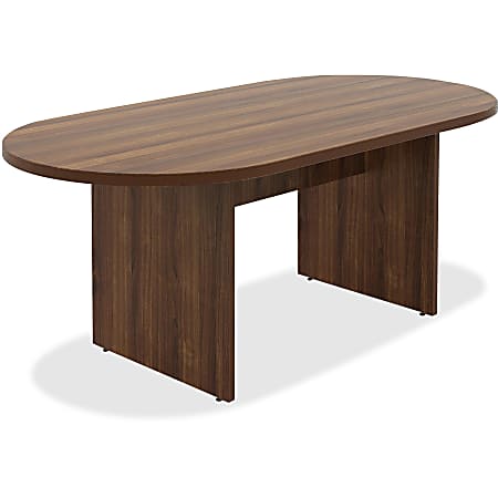 Lorell® Oval Conference Table, 6'W, Walnut