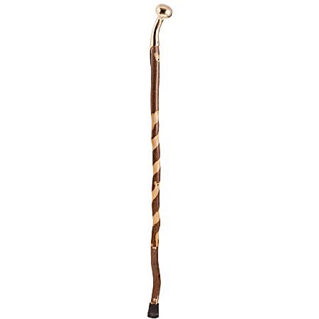 Brazos Walking Sticks™ Twisted Sweet Gum Walking Cane With Brass Handle, 37", Natural