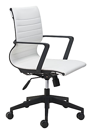Zuo Modern Stacy Ergonomic Faux Leather Mid Back Office Chair