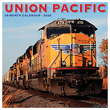 2025 Willow Creek Press Monthly Wall Calendar, 12" x 12", Union Pacific, January 2025 to December 2025, 45237