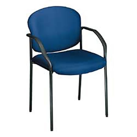 OFM Stackable Guest Chair With Fabric Seat And Back, Blue/Black