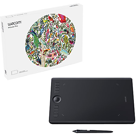 Wacom Intuos Pro - Medium - Graphics Tablet - 8.82" x 5.83" - 5080 lpi - Touchscreen - Multi-touch Screen Wired/Wireless - Bluetooth/Wi-Fi - 8192 Pressure Level - Pen - PC, Mac - Black