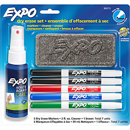Expo - Pack of 2 Fine Tip Markers with Dry Eraser - 57432965 - MSC