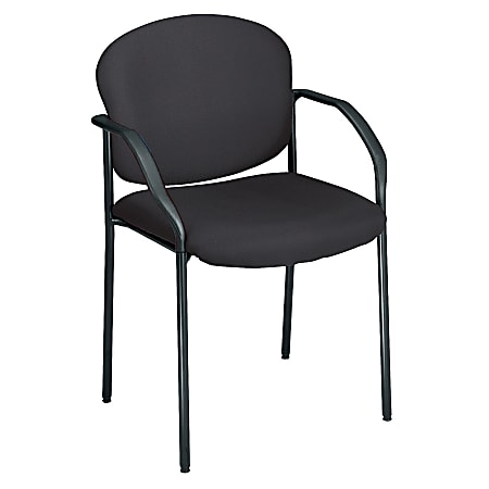 OFM Stackable Guest Chair With Fabric Seat And Back, Black