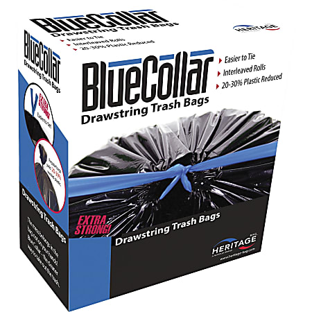 BlueCollar 30-gallon Drawstring Trash Bags - 30 gal