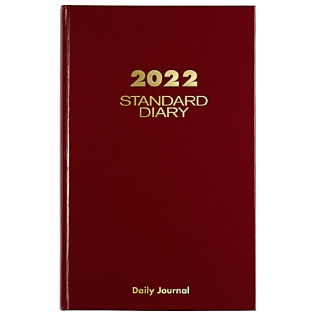 AT-A-GLANCE® Standard Daily Diary And Address Book, 12" x 7-3/4", Red