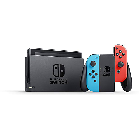 Nintendo Switch Console Neon BlueNeon Red Joy Cons Office Depot