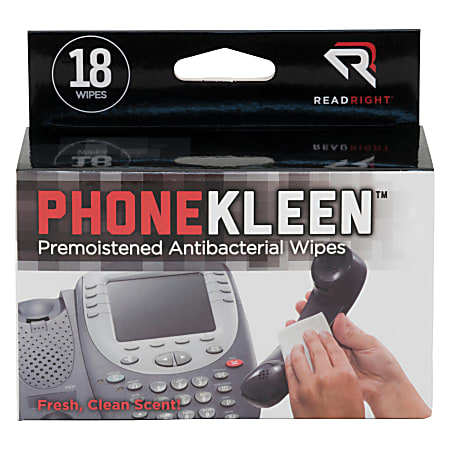 Read Right® PhoneKleen™ Premoistened Wipes, Box Of 18