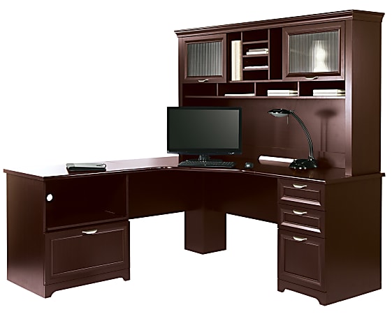 Realspace magellan collection corner top desk classic cherry