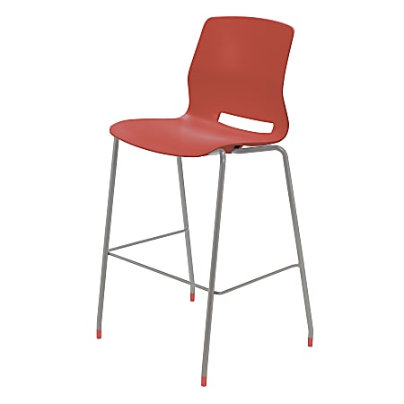 KFI Studios Imme Stacking Bar Stool, 44"H, Coral/Silver