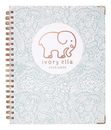 Cambridge Ivory Ella Academic Weekly/Monthly Planner, 8-1/2" x 11", Boho, July 2019 To June 2020, 6204-905A