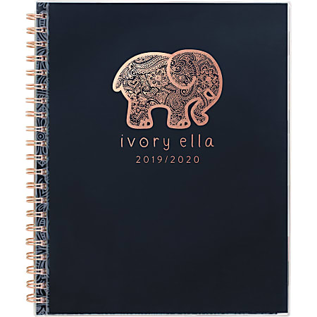 Cambridge® Ivory Ella Customizable Academic Weekly/Monthly Planner, 8-1/2" x 11", Doodle, July 2019 To June 2020, 1206-901A
