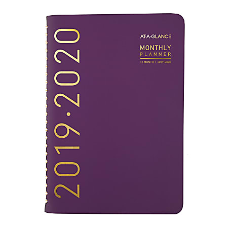 AT-A-GLANCE® Contemporary Academic Weekly/Monthly Planner, 4-7/8" x 8", Purple, July 2019 to June 2020