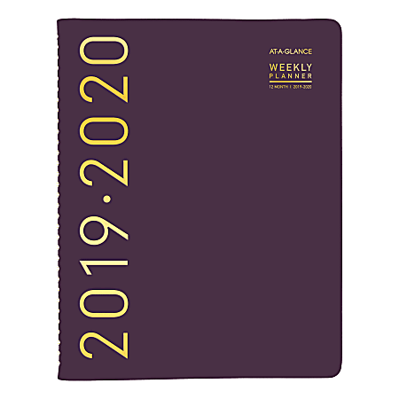 AT-A-GLANCE® Contemporary Academic Weekly/Monthly Appointment Book, 8-1/4" x 10-7/8", Purple, July 2019 to June 2020