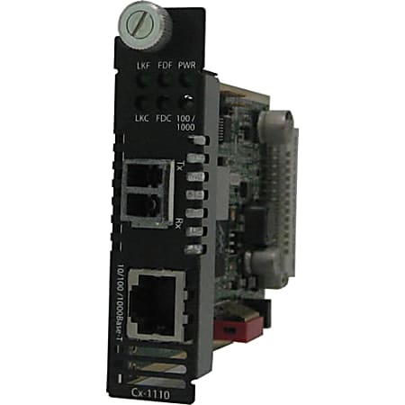 Perle C-1110-S2LC40 Media Converter - 1 x Network (RJ-45) - 1 x LC Ports - DuplexLC Port - 1000Base-EX, 10/100/1000Base-T - Internal