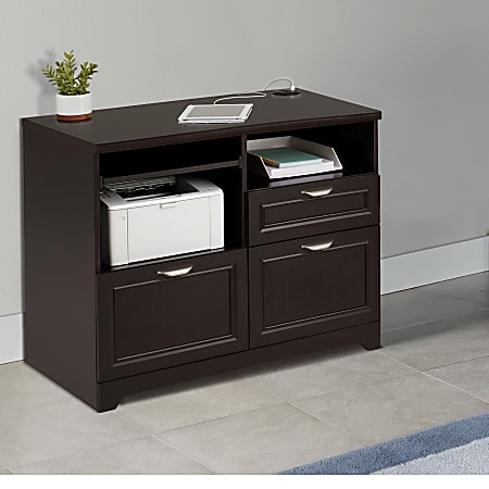 Realspace Magellan 30 H x 36 W x 21 18 D Tech Station Stand 2.0 Espresso - Office Depot