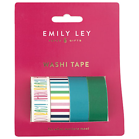 Emily Ley Simplified® System Washi Tape, Cool Color Palette, 9/16" x 198"