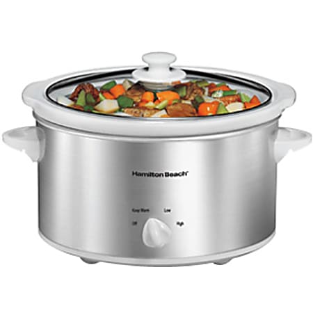 Hamilton Beach 33140V Slow Cooker - 1 gal - Stainless Steel