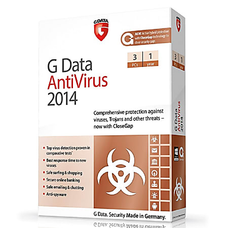 G Data AntiVirus 2014 - 3 PC & 12 Months, Download Version