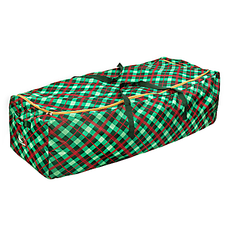 Honey Can Do Christmas Tree Storage Bag With Wheels, 21”H x 26”W x 63”D, Red