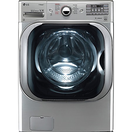 LG WM8100HVA Washer - 14 Mode(s) - Front Loading - 5.20 ft³ Washer Capacity - 1300 Spin Speed (rpm) - 120 V AC Input Voltage - Glass, Chrome - Graphite Steel - Energy Star