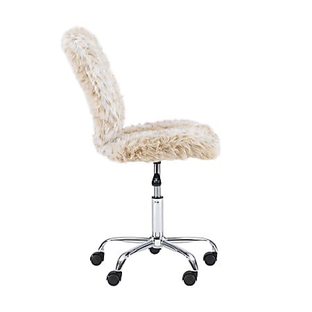 Linon faux fur cheap office chair