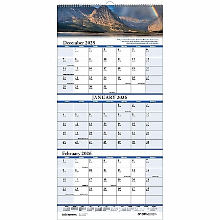 House of Doolittle Scenic 3-month Wall Calendar - Julian Dates - 14 Month - December 2023 - January 2025 - HOD3638