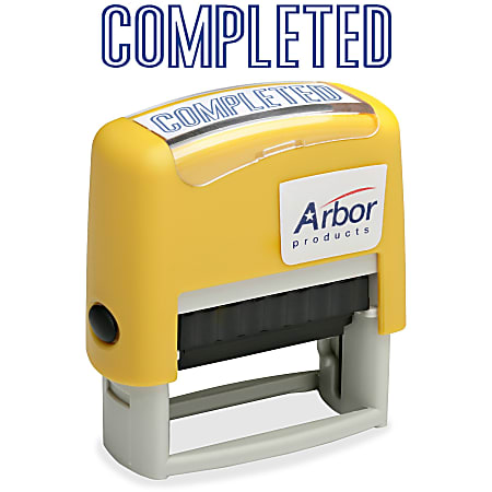 SKILCRAFT® Pre-Inked Message Stamp, "COMPLETED", Blue Ink