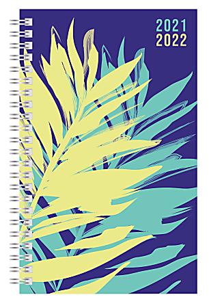 Office Depot® Brand Fashion Weekly/Monthly Academic Planner, 5" x 8", Tropical Techtopia, July 2021 To June 2022, DX200580-006