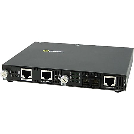 Perle SMI-110-S2SC40 - Fiber media converter - 100Mb LAN - 10Base-T, 100Base-TX, 100Base-EX - RJ-45 / SC single-mode - up to 24.9 miles - 1310 nm