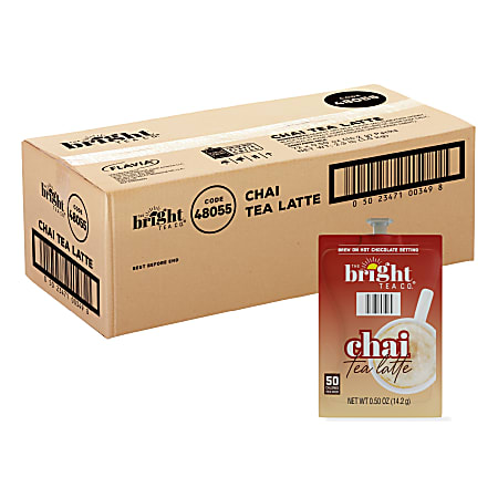 The Bright Tea Co. Chai Tea Latte Freshpack, Chai Latte, 0.5 oz Pouch, 72/Carton