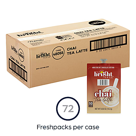 The Bright Tea Co. Chai Tea Latte Freshpack, Chai Latte, 0.5 oz Pouch, 72/Carton