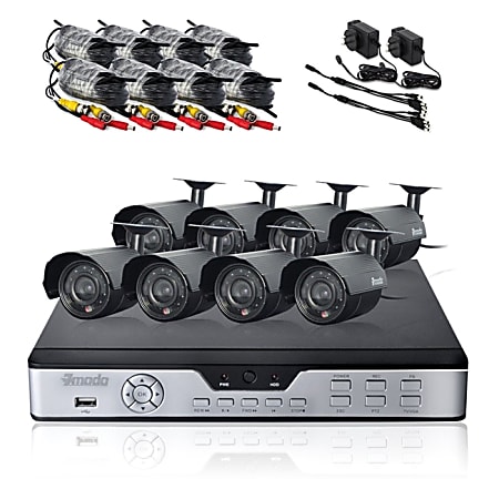 Zmodo 8 CH CCTV Surveillance DVR Outdoor IR Camera System No Hard Drive