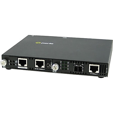 Perle SMI-110-S2LC40 Media Converter - 2 x Network (RJ-45) - 1 x LC Ports - DuplexLC Port - Management Port - 100Base-FX, 100Base-TX - External, Rail-mountable, Rack-mountable, Wall Mountable