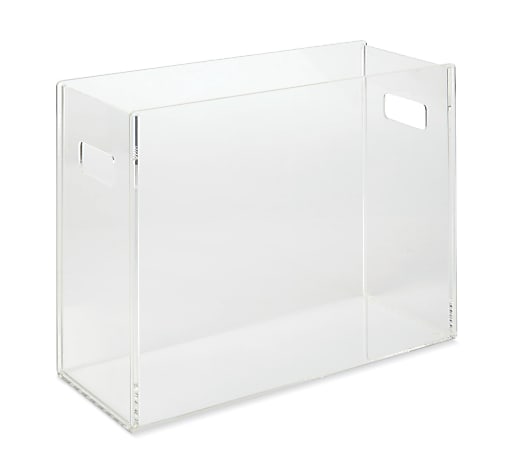 Realspace Acrylic File Box With Hanging Folders Letter Size 12 12 x 5 14 x  10 14 Clear - Office Depot