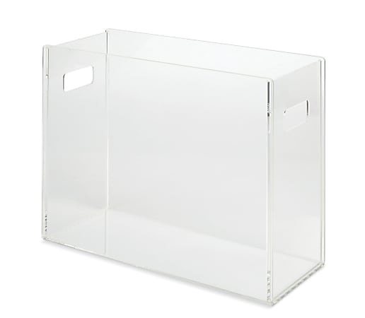 Realspace Acrylic File Box With Hanging Folders Letter Size 12 12 x 5 14 x  10 14 Clear - Office Depot