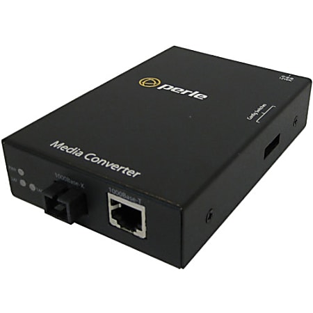 Perle S-1110-S1SC10D Media Converter - 1 x Network (RJ-45) - 1 x SC Ports - 10/100/1000Base-T, 1000Base-BX - Rail-mountable, Rack-mountable