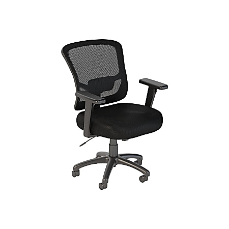 Bush Business Furniture Custom Comfort Mid Back Ergonomic Mesh Office Chair, Black, Standard Delivery