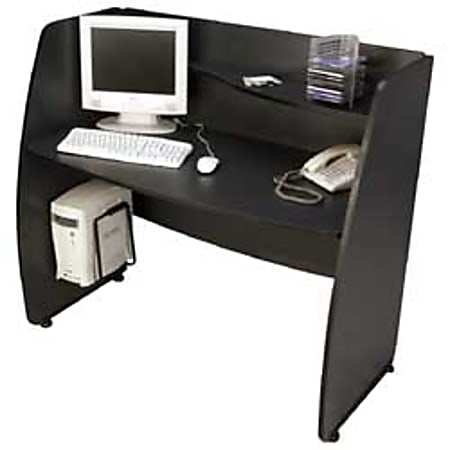 OFM Computer Privacy Station, 45"H x 49"W x 24"D, Graphite