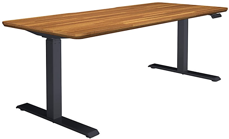 VARI 72"W Adjustable Electric Standing Desk, Butcher Block