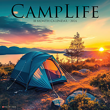 2026 Willow Creek Press Scenic Monthly Wall Calendar, 12" x 12", CampLife, January To December, 50521