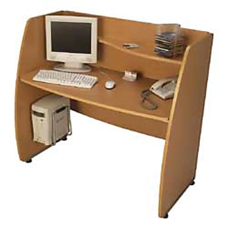 OFM Computer Privacy Station, 45"H x 49"W x 24"D, Maple