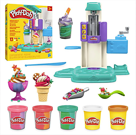Hasbro Play-Doh Rainbow Swirl Ice Cream Playset, Total Qty 1