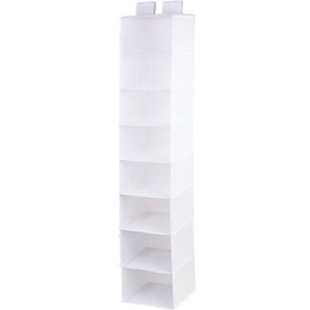 Honey-can-do SFT-01577 8-Shelf Hanging Vertical Closet Organizer, Cool White - 8 Compartment(s) - 54" Height x 12" Width - Hanging - Cool White - Poly Cotton