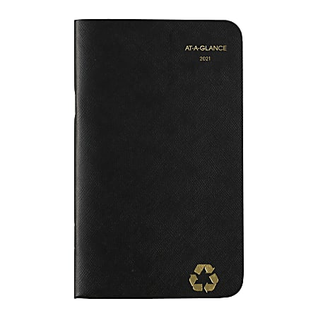 AT-A-GLANCE® 2-Year Monthly Planner, 3 1/2" x 6", Black, January 2021 to December 2022
